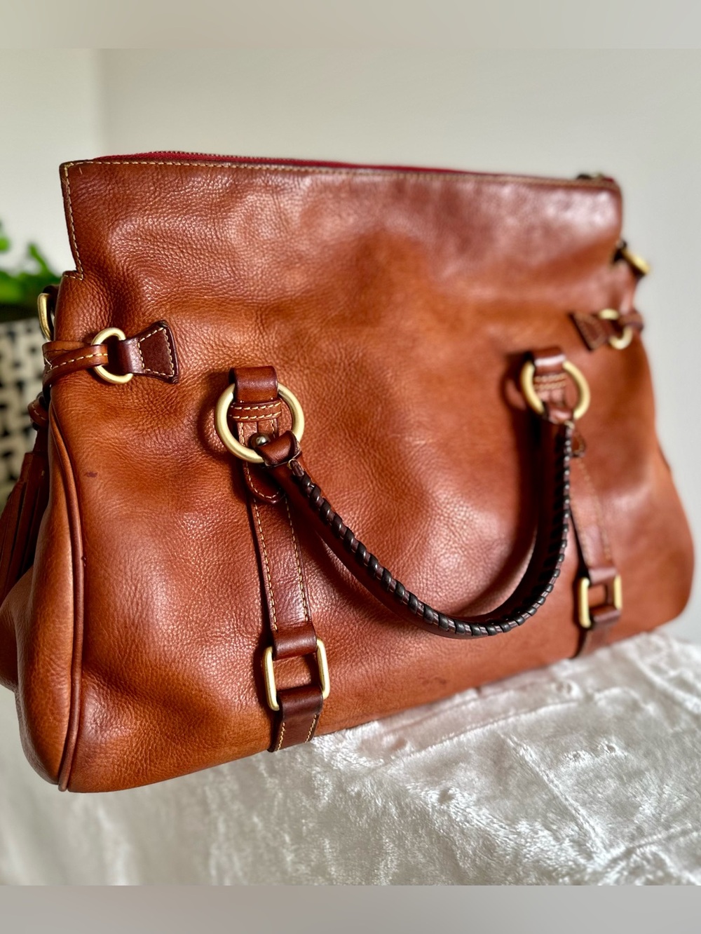 Dooney & Bourke Large Vintage Florentine Leather Satchel - Picture 10 of 16